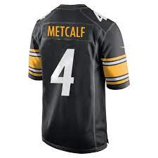 Men Pittsburgh Steelers #4 Metcalf Nike Black Game 2025 NFL Jersey->->NFL Jersey